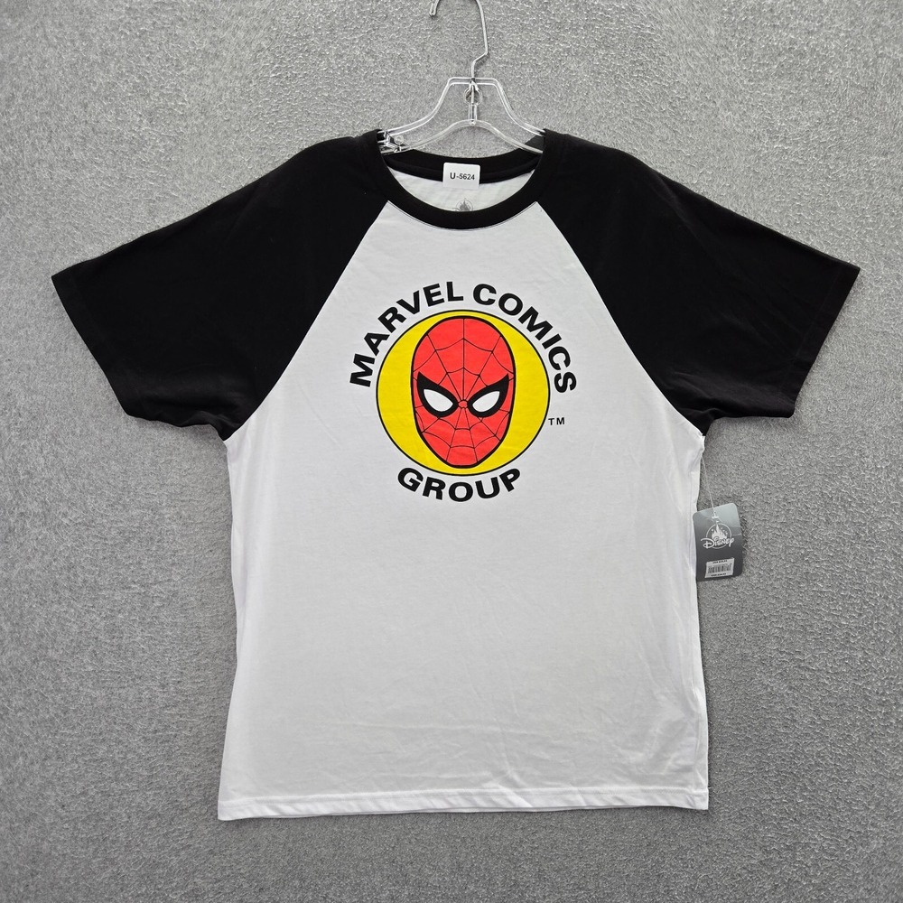 Marvel x Disney Men Shirt Medium White Spiderman Graphic Short Sleeve NWT